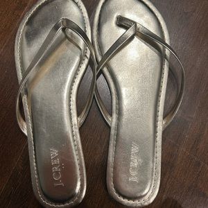 J crew gold flip flops, size 8, worn once!